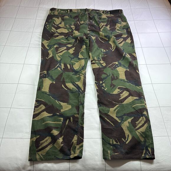 Polo Ralph Lauren Jeans Mens 46BX32 Green Varick Corduroy Camo Slim Straight - Picture 2 of 13